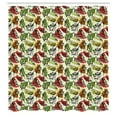 thumbnail image 2 of Ambesonne Botanical Shower Curtain, Leaves on Blots Drawing, 69"Wx84"L, Pastel Green and Burnt Orange, 2 of 4