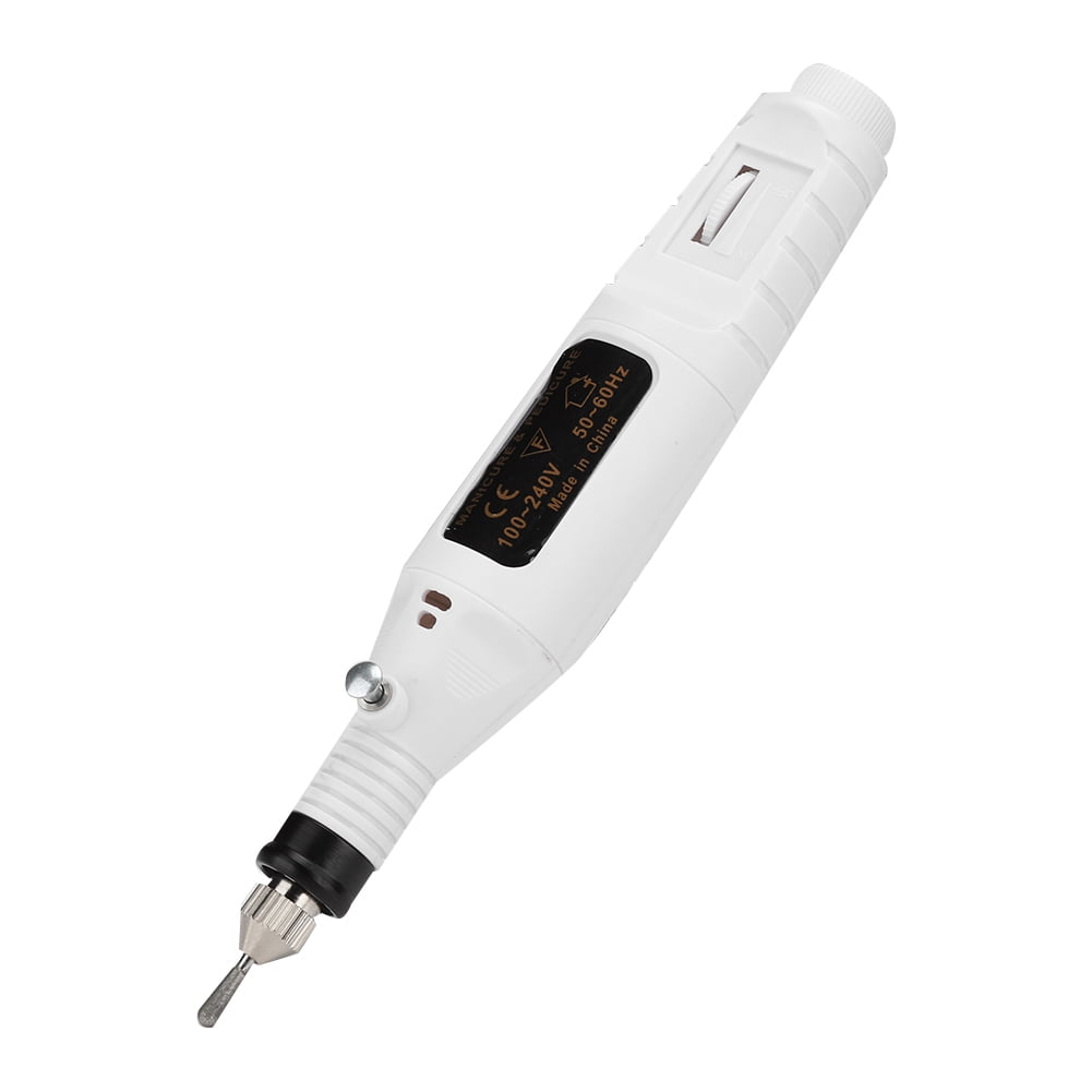 Riousery Professional Electric Manicure Nail Toe Drilling Machine with 30Pcs Grinding Head Set, High Speed Portable Efile for Acrylic Nails and Gel Polish Removal, 100-240V White (8.6 inches / 22 cm)