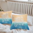 thumbnail image 6 of Throw Pillow Covers 24x24 Inch Set of 2, Blue Coastal Waterproof Outdoor Pillow Covers, Life Is Better At The Beach Beach Decorative Cushion Pillowcases for Couch, Sofa, Bed, Garden, Patio, 6 of 9