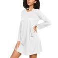 thumbnail image 3 of joogoo White Women's Long Sleeve Nightgown Sleepwear L, 3 of 8