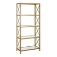 thumbnail image 3 of Evelyn&Zoe Celine 18" Wide Rectangular Bookcase, Brass, 3 of 5