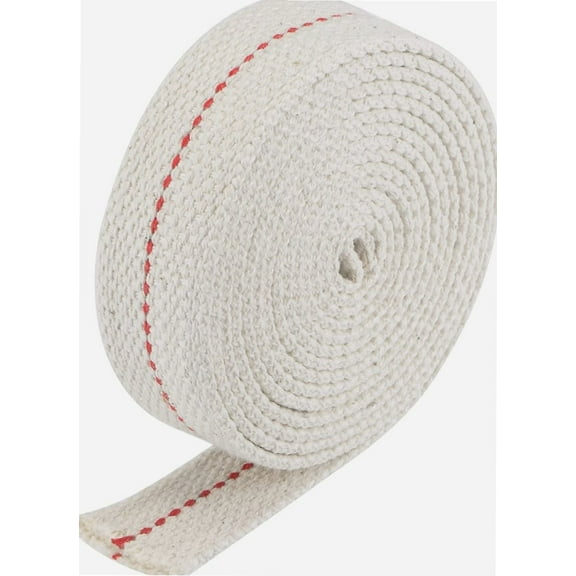 Oil Lamp Wick 1 Inch Flat Wide 6.5 Foot Cotton Lanterns Wick with Red Stitch for Kerosene Burner Lighting