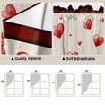 thumbnail image 5 of Valentine's Day Swag Valances for Windows, Kitchen Window Curtains Over Sink, Love Gnomes Bow Red and Black Plaid Beige Window Treatment Curtains for Living Room/Bedroom Curtains 2 Panel Sets 36"x45", 5 of 8