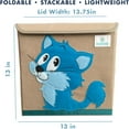thumbnail image 4 of BEARCUBS Compact Cat-Themed Toy Box with Lid Burlap, Multicolor, 4 of 4