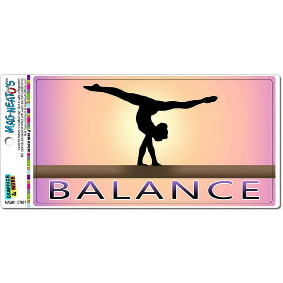 Handstand on Balance Beam Gymnast Gymnastics Female Automotive Car Refrigerator Locker Vinyl Magnet