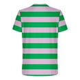 thumbnail image 4 of ZCFZJW Mens Fashion Summer T-Shirts Casual Striped Print Short Sleeve Round Neck Graphic Tees Shirt Tops Trendy Holiday Vacation Basic Workout Tshirts Mint Green XXL, 4 of 5
