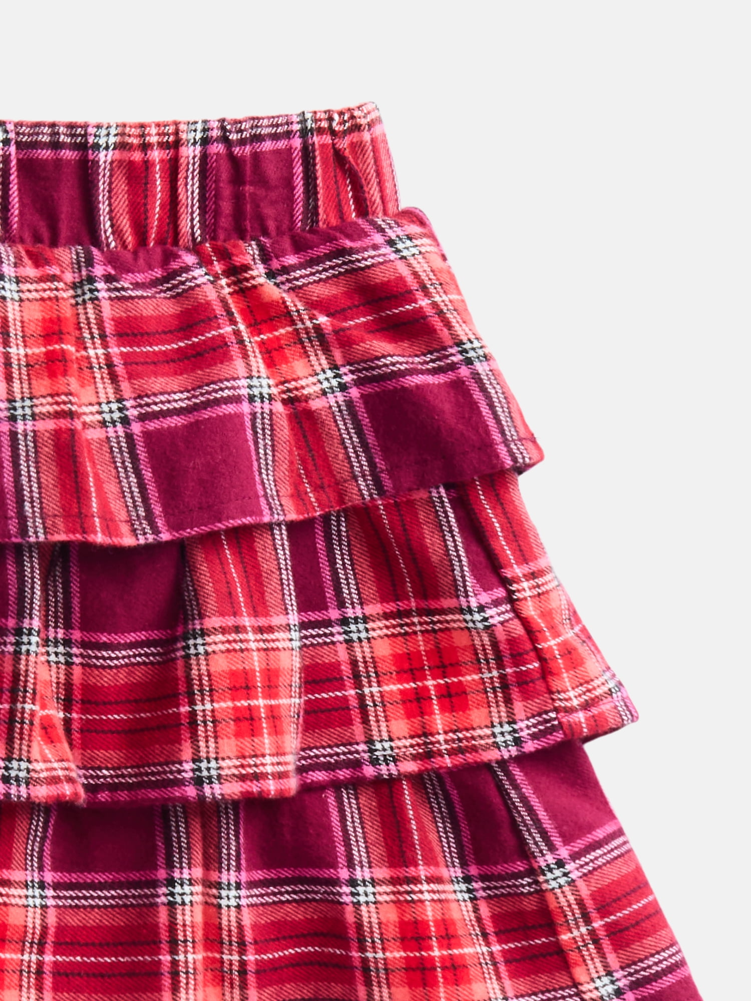 Wonder Nation Girls Flannel Tiered Cotton Skirt, Sizes 4-18 & Plus