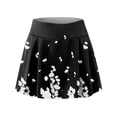 thumbnail image 4 of Women's Printed Athletic Pleated Tennis Skirt with Built-in Shorts, High Waist Stretchy Yoga Golf Skort for Running, Gym Workout, Casual Sportswear and Spring Summer Activities,Black-5,XL, 4 of 6