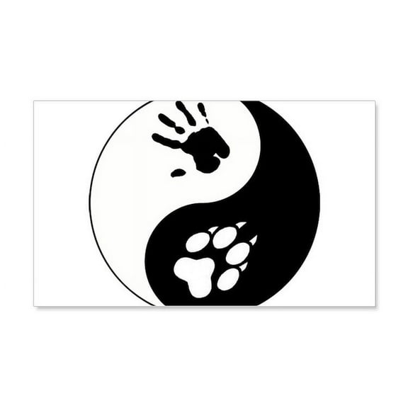 CafePress - Wolf Therian Ying Yang - 20x12 Wall Decal
