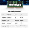 thumbnail image 2 of RAM 32 Go 16 Go 8 Go DDR5 5600MHz 4800MHz SODIMM Rang Unique 1.1V 262-Pin Mémoire RAM DDR5 1x32 Go 5600MHz, 2 of 5