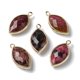thumbnail image 1 of Natural Rhodonite Pendants with Golden Brass Edge Faceted Horse Eye 22x12x5.5mm Hole: 1.8mm, 1 of 3