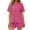 Hot Pink, variant on 2 Piece Cotton Pajamas for Women Short Sleeve Crewneck Top & Drawstring Waist Shorts Summer Pjs Sets (2XL, Sky Blue)