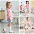 thumbnail image 5 of STQ Toddler Girls Classic Sneakers Mary Jane Shoes for Girl Lightweight Barefoot School Daycare Shoe with Hook and Loop White Pink Toddler Size 8, 5 of 7