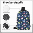 thumbnail image 6 of Rocae Colorful Cartoon Shark for Lightweight Chest Bag Dual Pocket, Waterproof Crossbody Sling Bag for Men and Women, 6 of 8