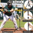thumbnail image 3 of Tee de bateo de béisbol AOLIGEIJS con altura ajustable y soporte portátil, 3 of 7