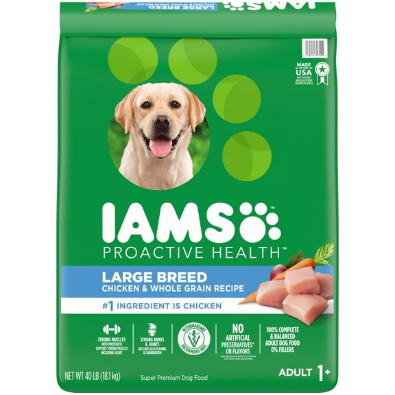 Iams Proactive Health Chicken And Whole Grains Flavor For Large Breed Dry Dog Food, 40 Lb Bag