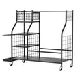 thumbnail image 2 of Garage Golf Bag Organizer, Wheeled Golf Bag Storage Stand, Fits 2 Golf Bags and Other Golfing Equipment Accessories, Includes Extra Golf Club Storage Rack, Golf Equipment Rack for Shed and Basement, 2 of 7