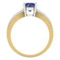 thumbnail image 4 of 1.27 ct Round Cut Simulated Tanzanite Solitaire with Simulated Diamond Accents 18K Yellow/White Gold Womens Engagement Ring, 4 of 5