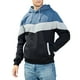 thumbnail image 3 of Sudadera con Capucha de Bloque de Color para Hombres con Bolsillos Jersey con Capucha con cordón Puños acanalados Dobladillo Manga Larga Cómoda Sudadera con Capucha Azul Denim L, 3 of 6