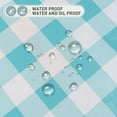thumbnail image 2 of 100% Waterproof Rectangle PVC Tablecloth, Checkered Vinyl Table Cloth Cover Oil Proof Spill Proof Wipeable Table Cloths for Indoor and Outdoor Use(Blue Teal,60X120IN), 2 of 6