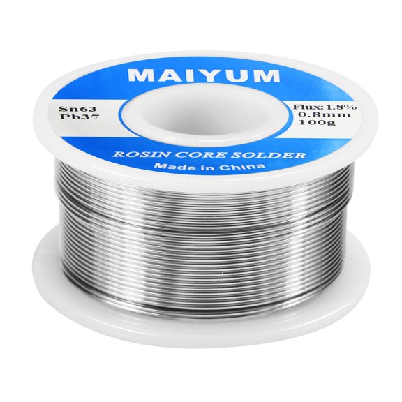 Alambre de soldadura MAIYUM 63-37, núcleo de estaño y plomo, 0,8 mm, 100 g