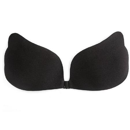 

Women Strapless Wing Shaped Sticky Bra Adhesive Invisible Silicone Nipple Cover Front Buckle Push Up Backless Chest Pads