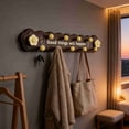 thumbnail image 3 of Heavy Duty No Drill Wall Hooks, Self Adhesive Wrought Iron Coat Rack, Rustproof Metal Entryway Organizer, Removable Wall Mounted Hangers for Coats, Hats, Towels, Keys, Mudroom Storage, Brown, 3 of 6