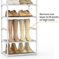 thumbnail image 5 of Metal Shoe Rack Organizer 10 Tiers Tall Shoe Rack 20-24 Pairs Narrow Shoe Racks for Closets Entryway Vertical Shoe and Boots Organizer Storage Sturdy White Shoe Shelf Shoe Cabinet, 5 of 16