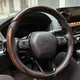 thumbnail image 5 of 3PCS Laser Carbon Fiber Silicone Steering Wheel Covers, Non-Slip 1K Microfiber Leather PVC Universal, 5 of 5