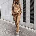 thumbnail image 2 of Women Hoodies Women Solid Color Leisure Time Hood Sweater Athletic Wear Long Sleeves Suit, 2 of 5