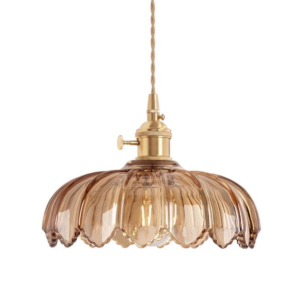 Lámpara colgante de cristal Shenmoyl Amber Scindapsus