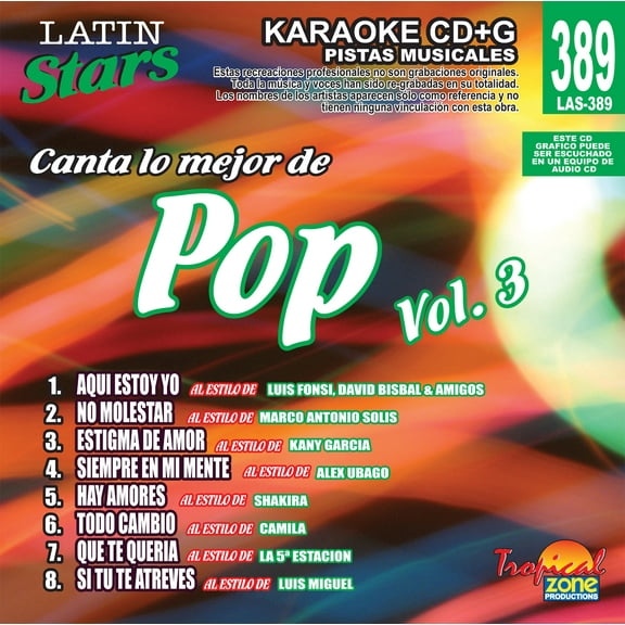 Karaoke Latin Stars 389 Pop Vol. 3
