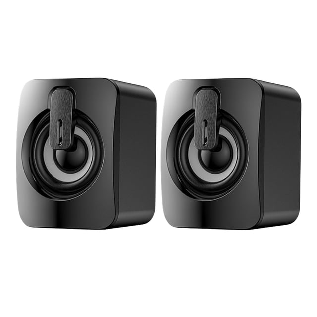 EeaseCA 2 Pcs Haut-Parleurs Usb Portables pour Ordinateur Rgb avec Caisson de Basses Haut-Parleurs pour Mobile Maison Bureau (Noir)
