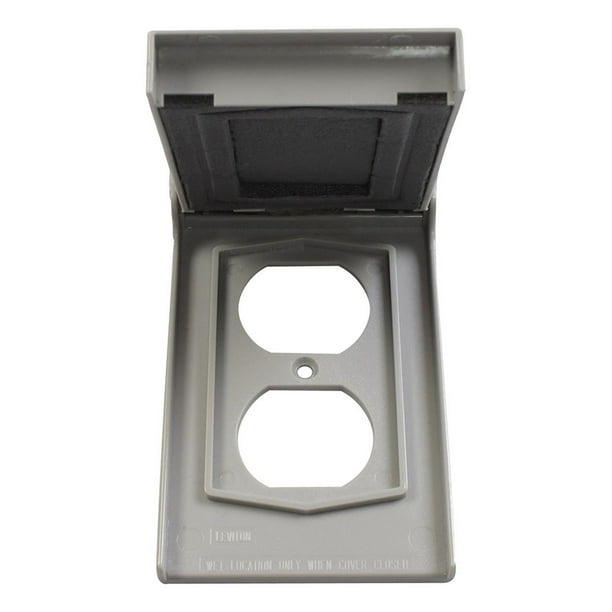 Placa Exterior Para Contacto Leviton Nylon Gris