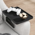 thumbnail image 4 of Danfoxer Couch Arm Tray,Bamboo Folding Sofa Tray,Sofa Armrest Tray Clip-On Couch Desk for Drinks,Snacks,Phone,Remote Control（Black）, 4 of 5
