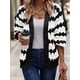 thumbnail image 5 of Suéter de Invierno de Punto Holgado con Rayas y Mangas Farol para Mujer, Moda de Otoño y Negro XL, 5 of 10
