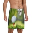 thumbnail image 2 of Honeii golf ball perched on a tee Print Men's Pajama Sleepwear Shorts - a comfy pajama bottom and lounge short for Relaxed Home Wear-3X-Large, 2 of 6