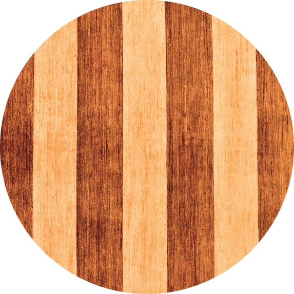 Ahgly Company Indoor Round Abstract Orange Modern Area Rugs, 4' Round