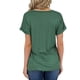 thumbnail image 4 of Fiudx Camisas de Mujer Camiseta de Manga Corta con Cuello En V y Bolsillos Informales para Mujer, 4 of 6