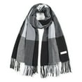 thumbnail image 2 of Prolriy Scarf for Women Imitation Plaid Scarf Thick Warmth Tassel Color Matching Female Shawl Womens Scarf Black, 2 of 7