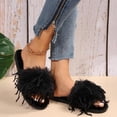 thumbnail image 4 of SCHUHLAND SCHUHLAND Women's Fashion Thicken Warm Faux Fur Slides, Open Toe Flat Heel Indoor/Outdoor Slippers, Soft Sole Winter/Autumn (36-41), 4 of 16