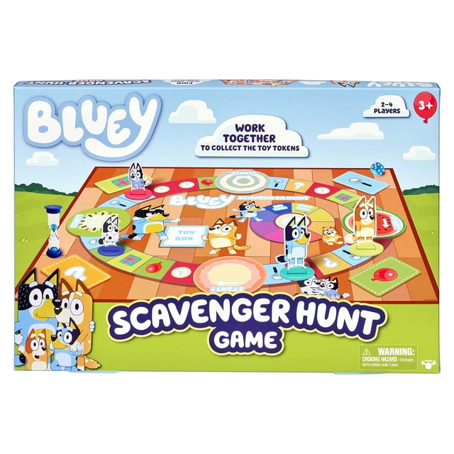 Juego de búsqueda del tesoro Bluey para 2 a 4 jugadores con fichas de juguete a partir de 3 años