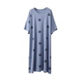 thumbnail image 3 of SROBPTY Womens Nightgowns Print Short Sleeve Crew Neck Sleepshirts, 3 of 5
