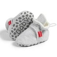 thumbnail image 2 of Baby Booties Organic Cotton Muslin Newborn Baby Slippers Baby Boy Booties, Infant Girl Booties, 6-12 months, 0-6 Months, 12-18 Months, 0-3 Months, 18-24 Months, Toddler Shoes Gray 0-6 Months, 2 of 4
