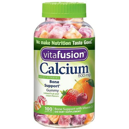 Vitafusion Calcium 500 mg Vitamines Gummy Pour des adultes, crémeux tourbillonné Fruit 100 ea (Paquet de 6)