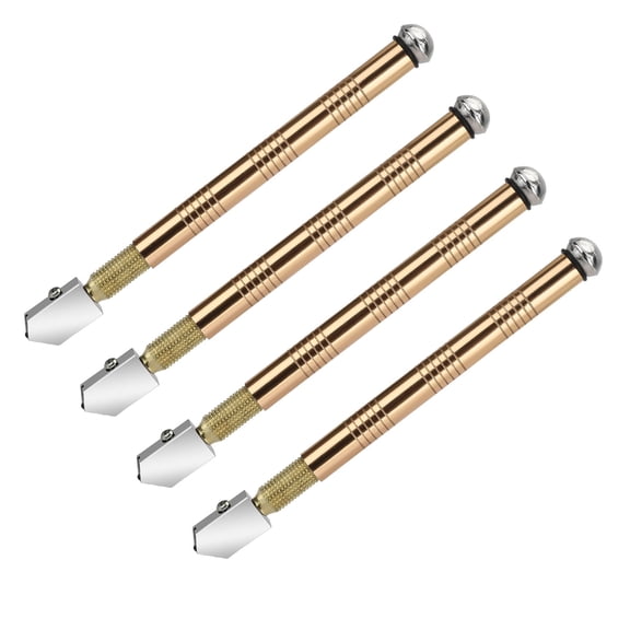 GUYUTING Gold Glass Cutter 4 Pack Carbide Tip 6.1 Inch Aluminum Alloy Handle for Smooth Cutting of Glass Tile Mirrors