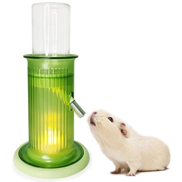 Soporte sin goteo dispensador de agua para animales pequeños, bebedero para mascotas, soporte para conejillo de indias, ratón, jerbo, ardilla pequeña (verde)