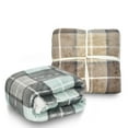 thumbnail image 7 of Grey Plaid Decorative Throw TV Sherpa Blanket, Soft, Warm, Comfy, Plush Fleece for Bedding, Couch and Cabin, Red Blue Buffalo Throw Blanket, 50"" x 60""., 7 of 7