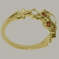 thumbnail image 3 of LBG British Made 18k Yellow Gold Real Genuine Opal & Garnet Womens Promise Ring - 33 size options - Size 5.75, 3 of 7