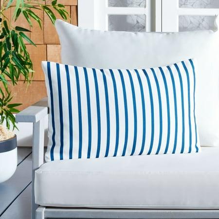 SAFAVIEH Nichelle Striped Pillow  12  x 20   Navy